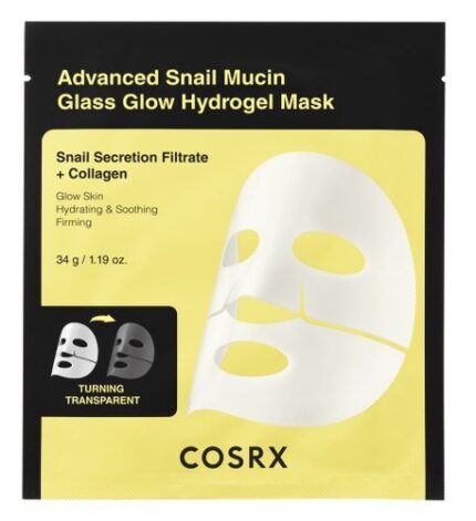 COSRX – Advanced Snail Mucin Glass Glow Hydrogel Face Mask 1 EA - 34g