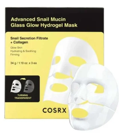 COSRX – Advanced Snail Mucin Glass Glow Hydrogel Face Mask 1 EA - 34g