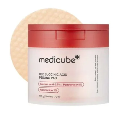 Medicube - Red Succinic Acid Peeling Pad - Disques Exfoliants - 70 Pads