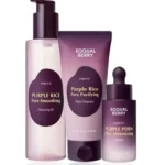 EQQUALBERRY - Purple Rice 3-Step Pore Care & Glass Skin Trio - Gel et huile nettoyante + Sérum visage - Exclusive Kit