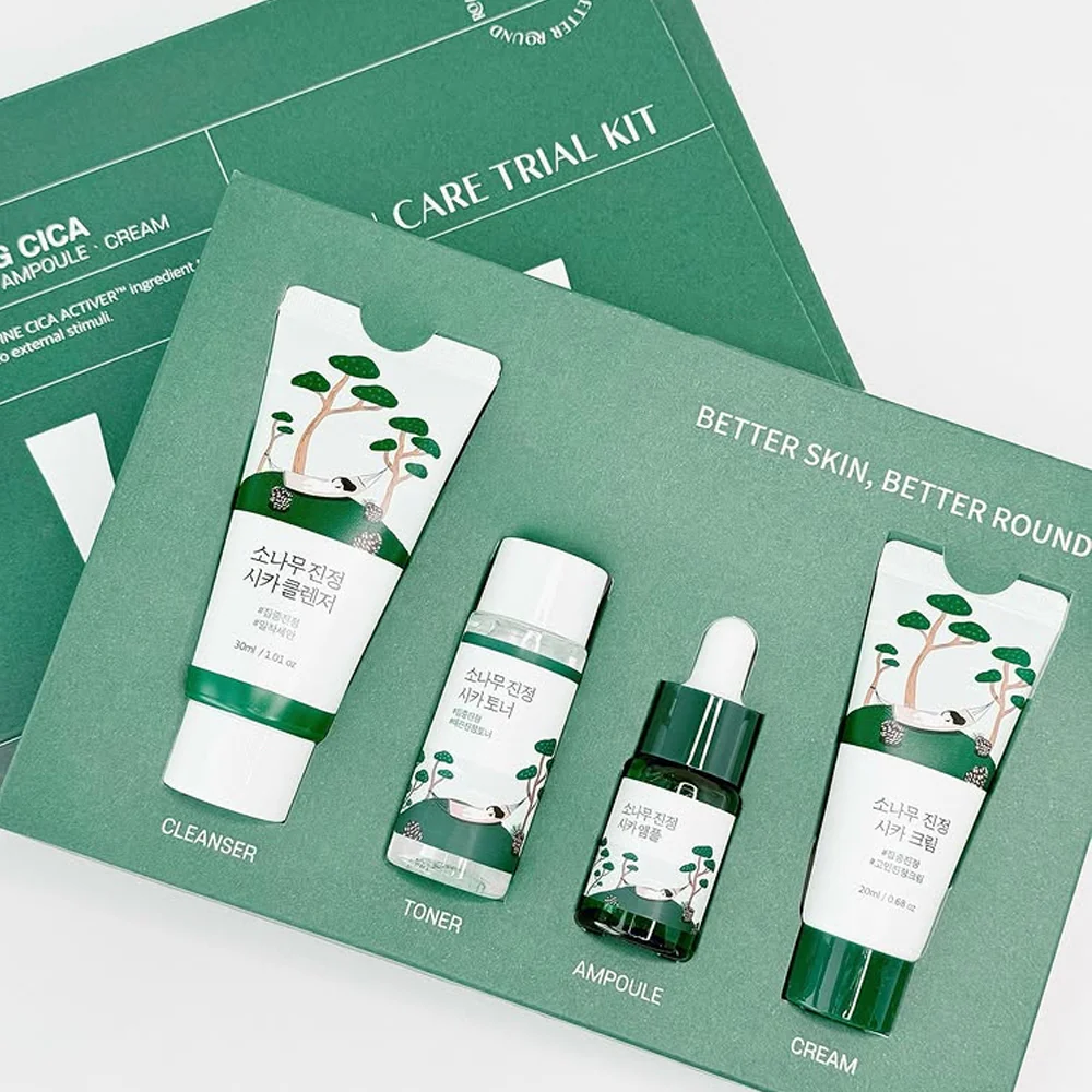 ROUND LAB - Pine Calming Cica Trial Kit - 4 produits