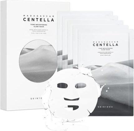 SKIN1004 – Madagascar Centella Tone Brightening Glow Mask – Masque en feuille - 5 pièces