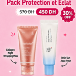 Pack Protection et Eclat - Collagen Night Wrapping Mask + Relief Sun Aqua Fresh - Exclusive Kit