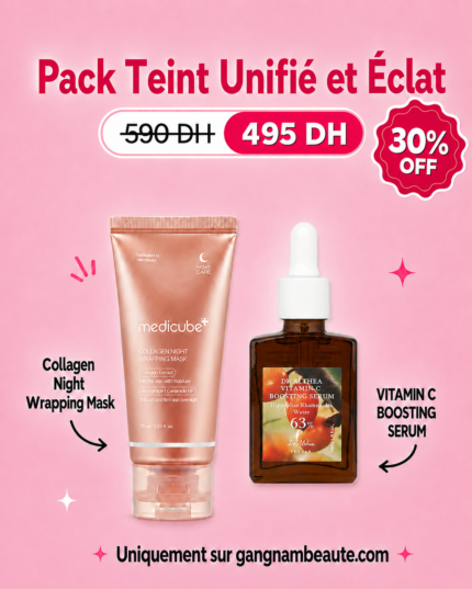 Pack Teint Unifié et Eclat - Collagen Night Wrapping Mask + Vitamin C Boosting Sérum - Exclusive Kit