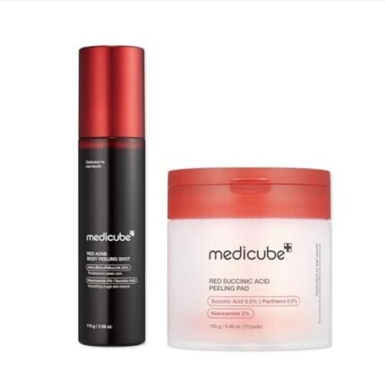 Medicube – Red Exfoliation & Tone-Care Duo – Sérum et disques exfoliants – Exclusive Kit