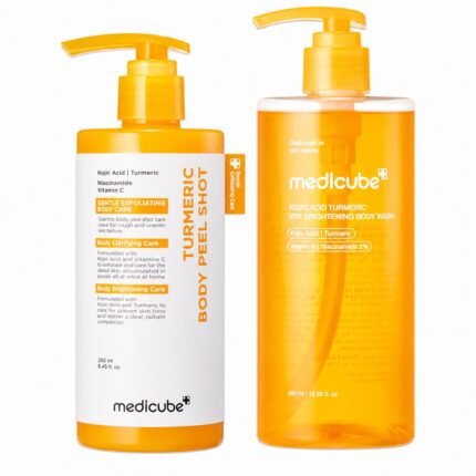 Medicube – Kojic Brightening Body Care Duo– Sérum exfoliant et gel douche  – Exclusive Kit