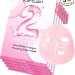 Numbuzin - No.2 Rose PDRN Collagen Plumping Sheet Mask – Masque pour visage – 4 pièces