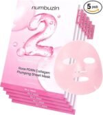 Numbuzin - No.2 Rose PDRN Collagen Plumping Sheet Mask – Masque pour visage – 4 pièces