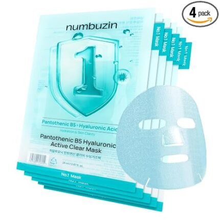 Numbuzin - NO.1 Pantothenic B5 Hyaluronic Active Clear Mask – Masque pour visage - 4 pièces