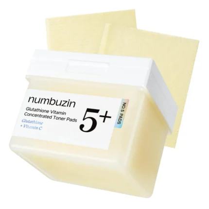 Numbuzin – NO.5 Glutathione Vitamin Concentrated Toner Pad - Disques Toniques – 180ml