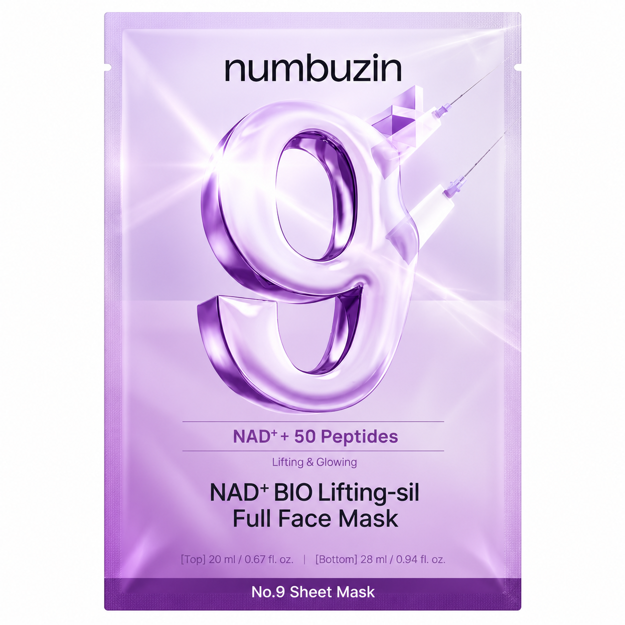 fdffce49-c363-4ca1-9595-d3e0f074f69d Numbuzin – NO. 9 NAD Bio Lifting-sil Full Face Pack Sheet – Masque pour visage – 20ml – Image 1