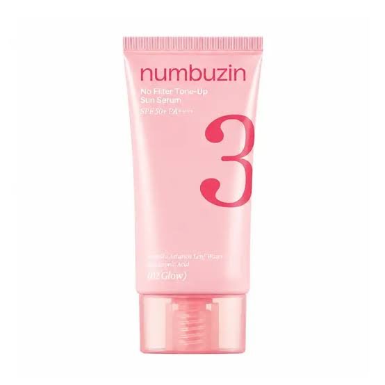 images (4) Numbuzin – NO.3 No Filter Tone-Up Sun Serum 02Glow - 50ml – Image 1